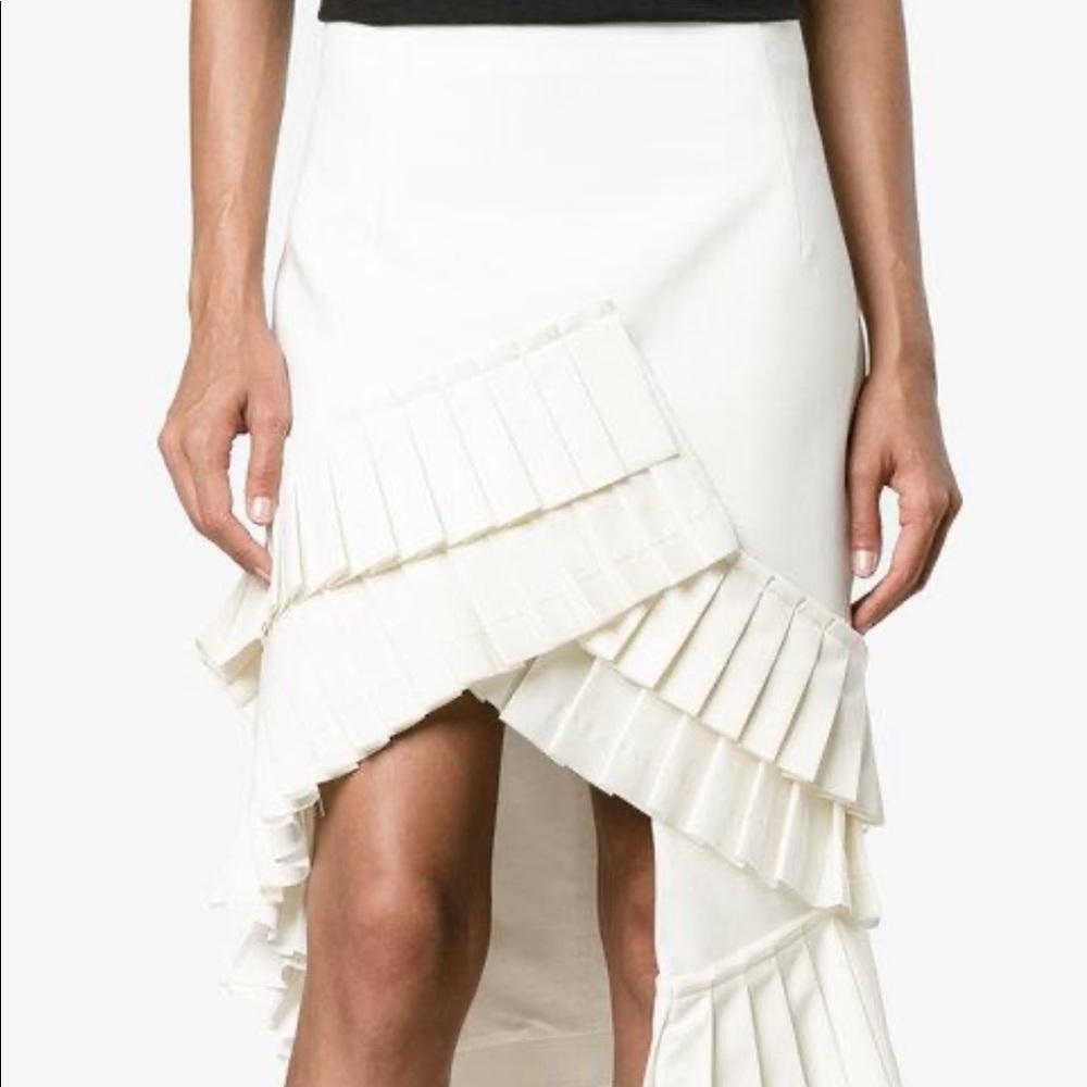 NWT JACQUEMUS Asymmetric Pleated-Hem Skirt FR34